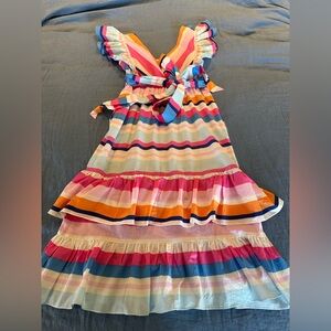 Women’s' Multi-Color Striped Ruffle Dress